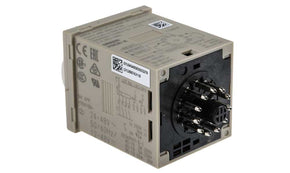 Omron H3CR-A AC24-48/DC12-48, H3CR Series DIN Rail, Panel Mount Timer Relay, 12 → 48 V dc, 24 → 48V ac, 2-Contact, 0.05 s