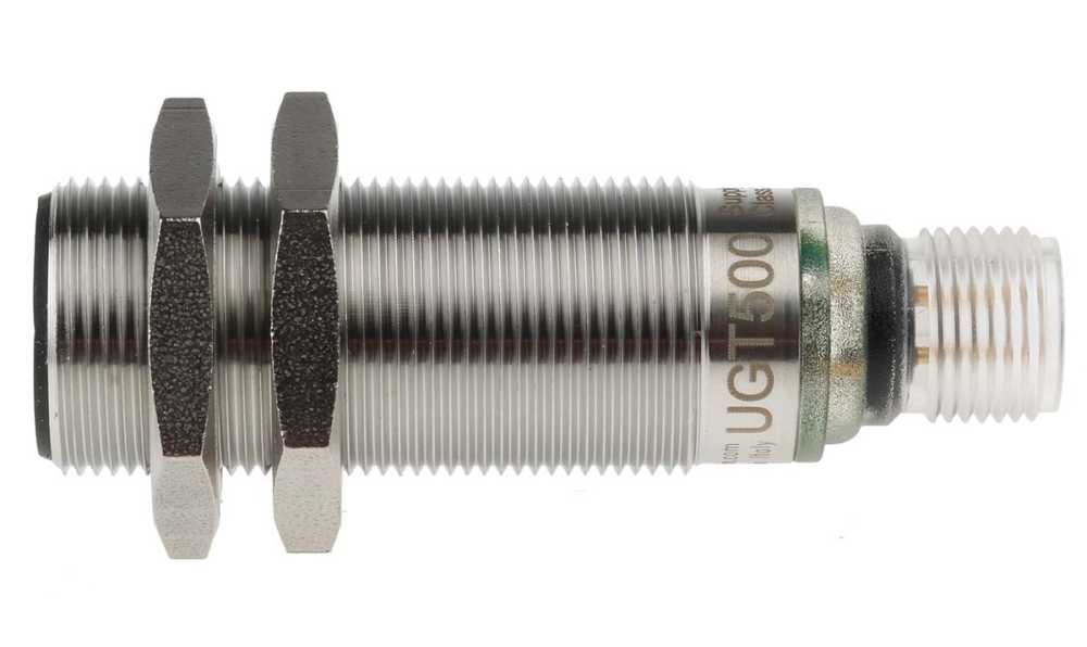 ifm UGT500, Ultrasonic Threaded Barrel Proximity Sensor, M18, 300 mm Detection, PNP NO/NC, 10 → 30 V dc