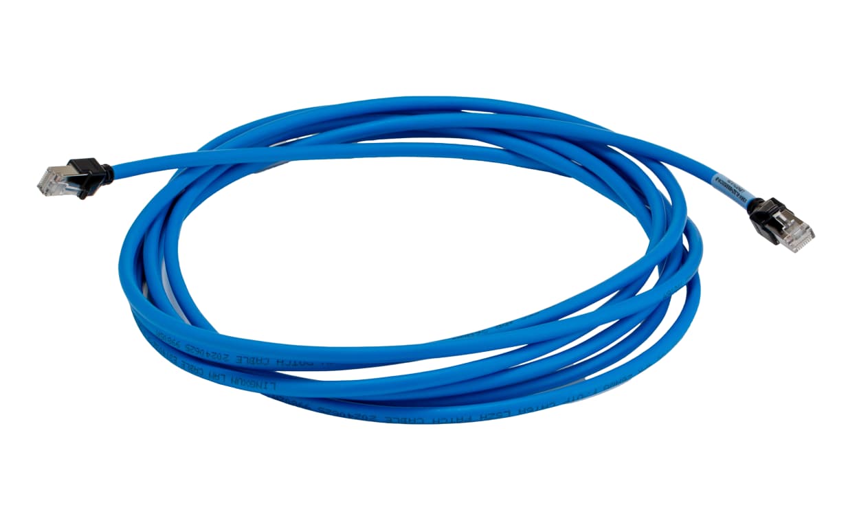 Omron XS6W-6LSZH8SS500CM-B, XS6W, 5m Cat6a, Blue RJ45 to Male RJ45 Male, FTP, STP Shielded, Terminated LSZH Sheath