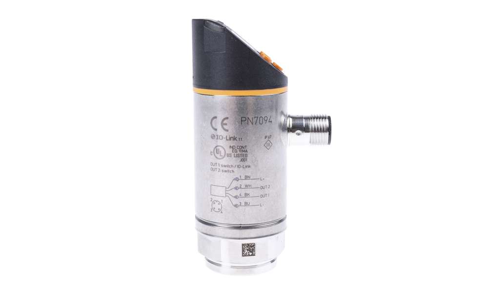 ifm PN7094, Pressure Sensor, -1bar Min, 10bar Max, 2x PNP/NPN-NO/NC Output, Relative Reading