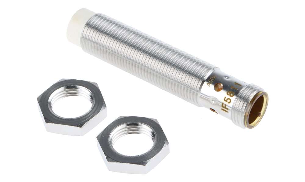 ifm IF5811, Inductive Threaded Barrel Proximity Sensor, M12, 7 mm Detection, PNP NO, 10 → 36 V dc