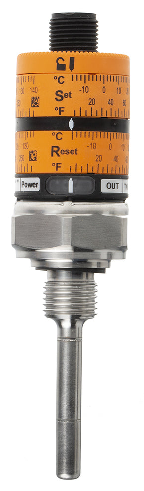 ifm TK6110, PT1000 RTD Sensor, 6mm Dia, 50mm Long, 4 Wire, G1/4, ±0.1 °K +145°C Max