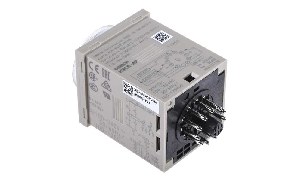 Omron H3CR-AP AC100-240/DC100-125, H3CR Series DIN Rail Mount Timer Relay, 100 → 125 V dc, 100 → 240V ac, 2-Contact, 0.05 s →