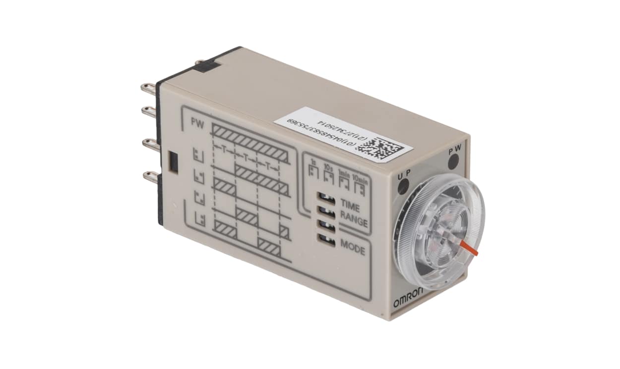 Omron H3YN-2 DC12, H3YN Series DIN Rail Mount Timer Relay, 12V dc, 2-Contact, 0.1 s → 10min, DPDT - generaltechuae