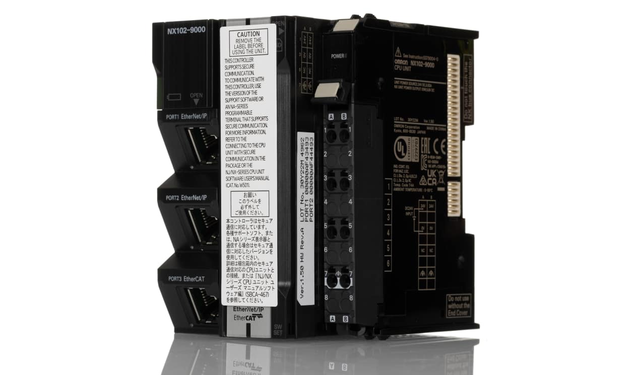 Omron NX102-9000, NX102 Series PLC CPU for Use with Machine Automation Controller NX1, 4-Input - generaltechuae