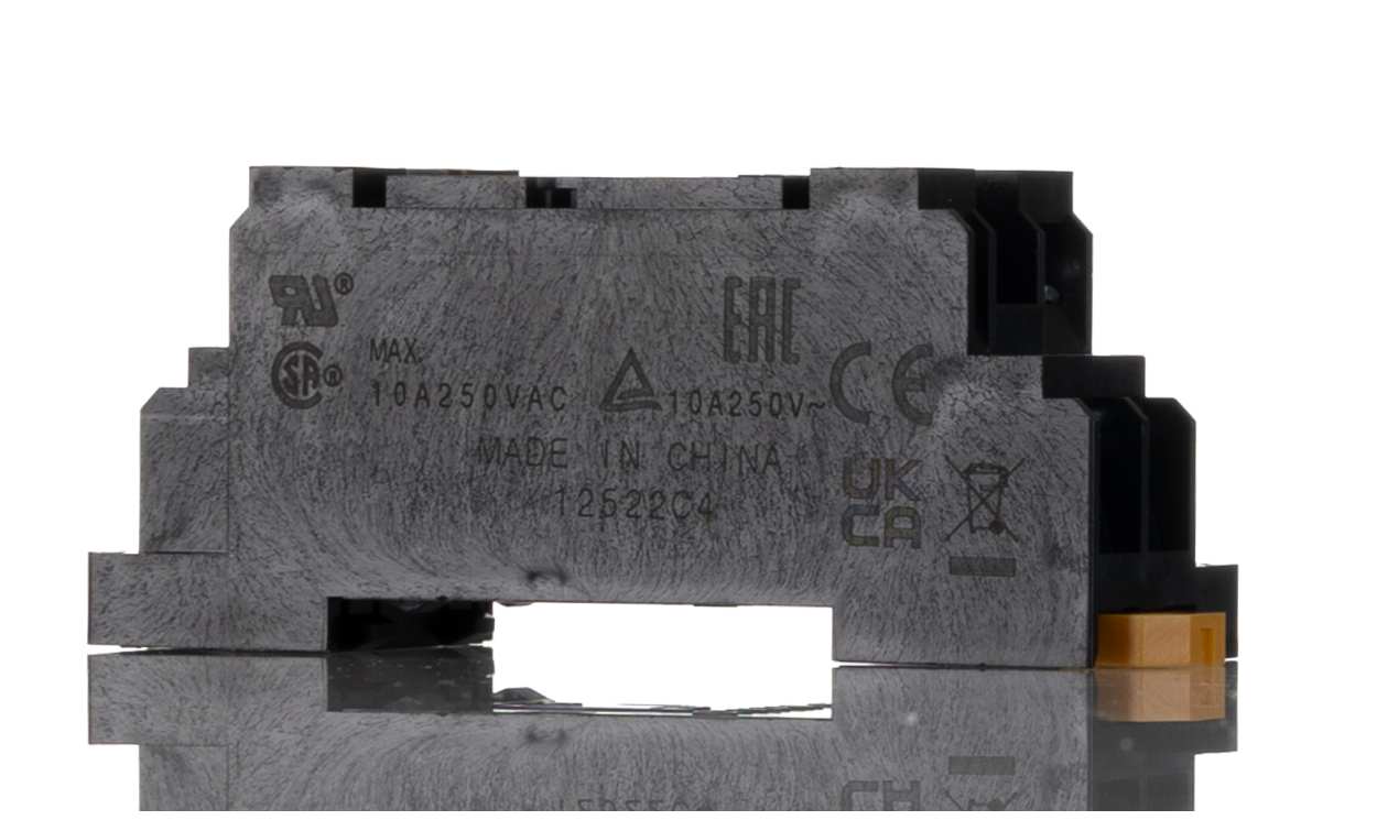 Omron PYFZ-08-E, MY2 8 Pin 250V ac DIN Rail Relay Socket, for use with Miniature Power Relays - generaltechuae