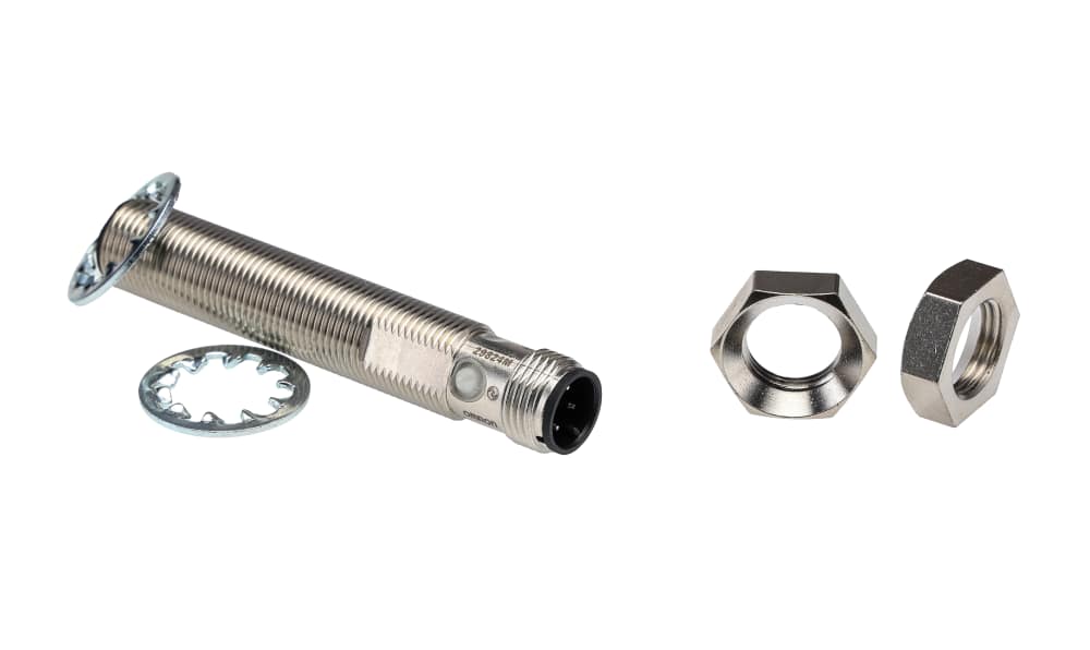 Omron E2E-X9B1TL12-M1, Inductive Threaded Barrel Proximity Sensor, M12, 9 mm Detection, PNP NO, 10 → 30 V dc