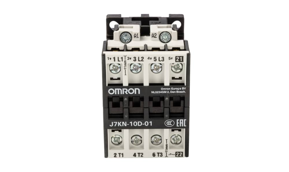 Omron J7KN-10D-01 24, Contactor, 24 V ac Coil, 3-Pole, 10 A, 4 kW, 1NC
