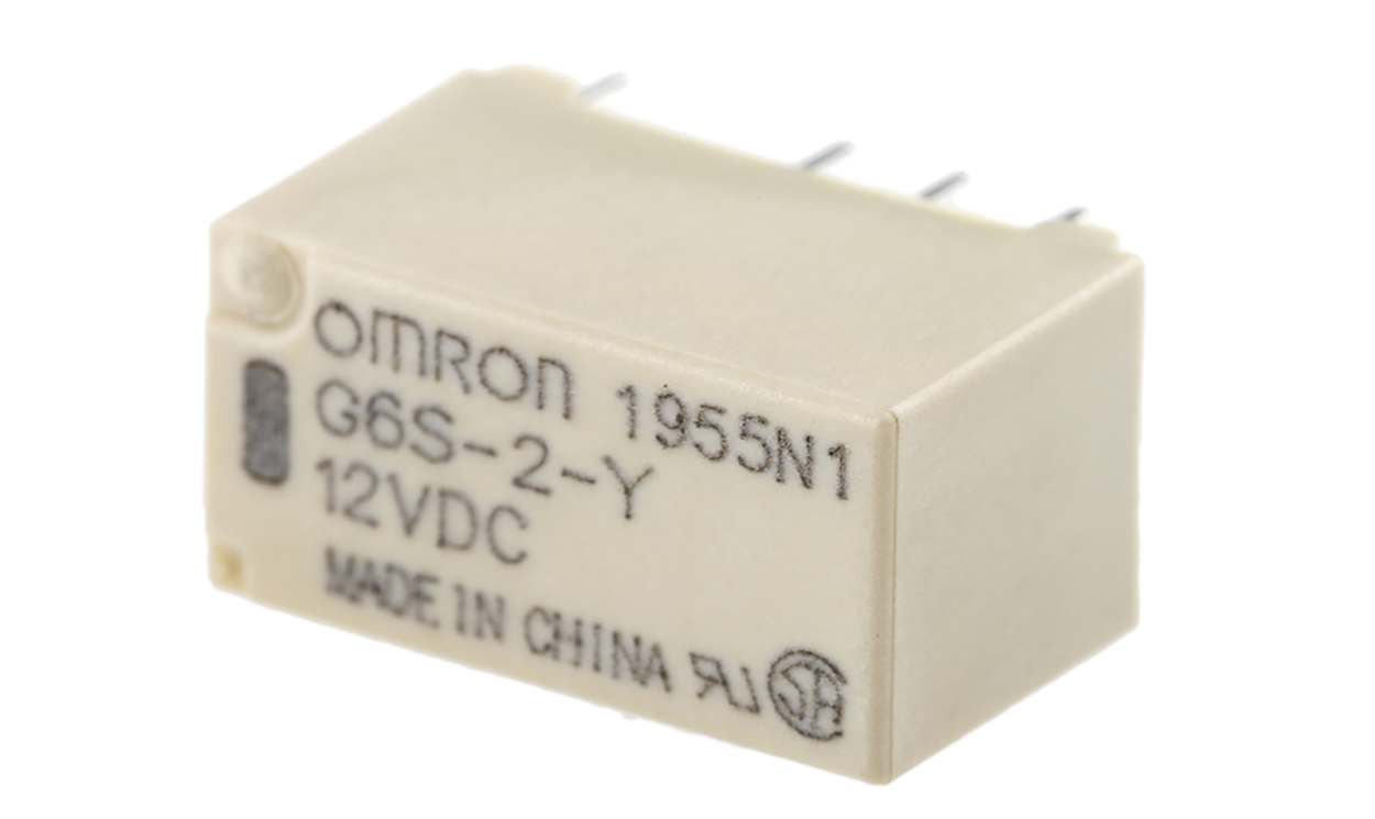 Omron G6S-2-Y DC12, PCB Mount Signal Relay, 12V dc Coil, 2A Switching Current, DPDT