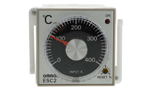 Omron E5C2-R40K 100-240VAC 0-400, E5C2 Panel Mount, Din-Rail Removable Socket On/Off Temperature Controller, 48 x 48 (1/16 DIN)mm 1 Input, 1 Output