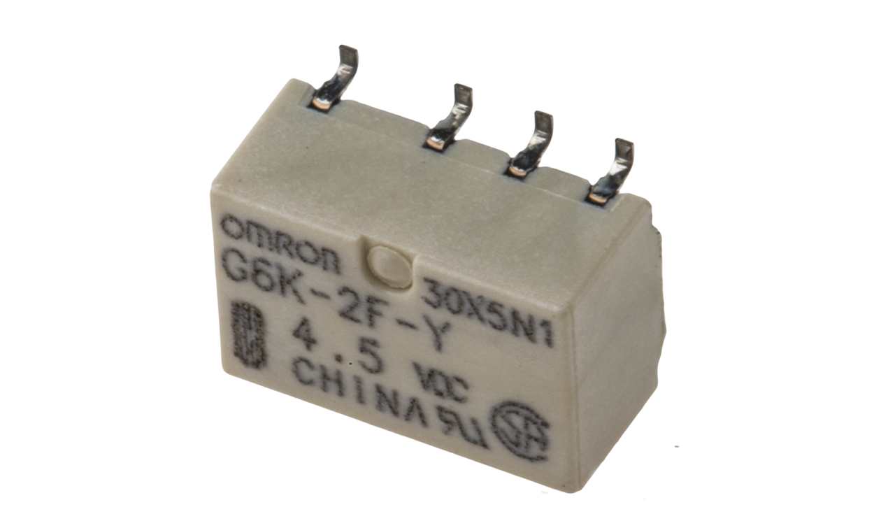 Omron G6K-2F-Y 4.5DC, PCB Mount Signal Relay, 4.5V dc Coil, 1A Switching Current, DPDT