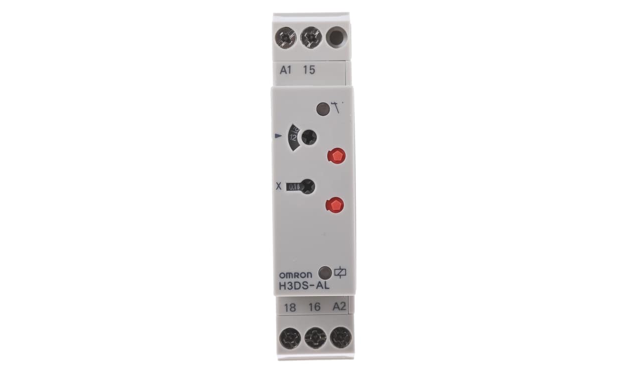 Omron H3DS-AL AC/DC, H3DS Series DIN Rail Mount Timer Relay, 24 → 230 V ac, 24 → 48V dc, 1-Contact, 0.1 s → 120h, - generaltechuae