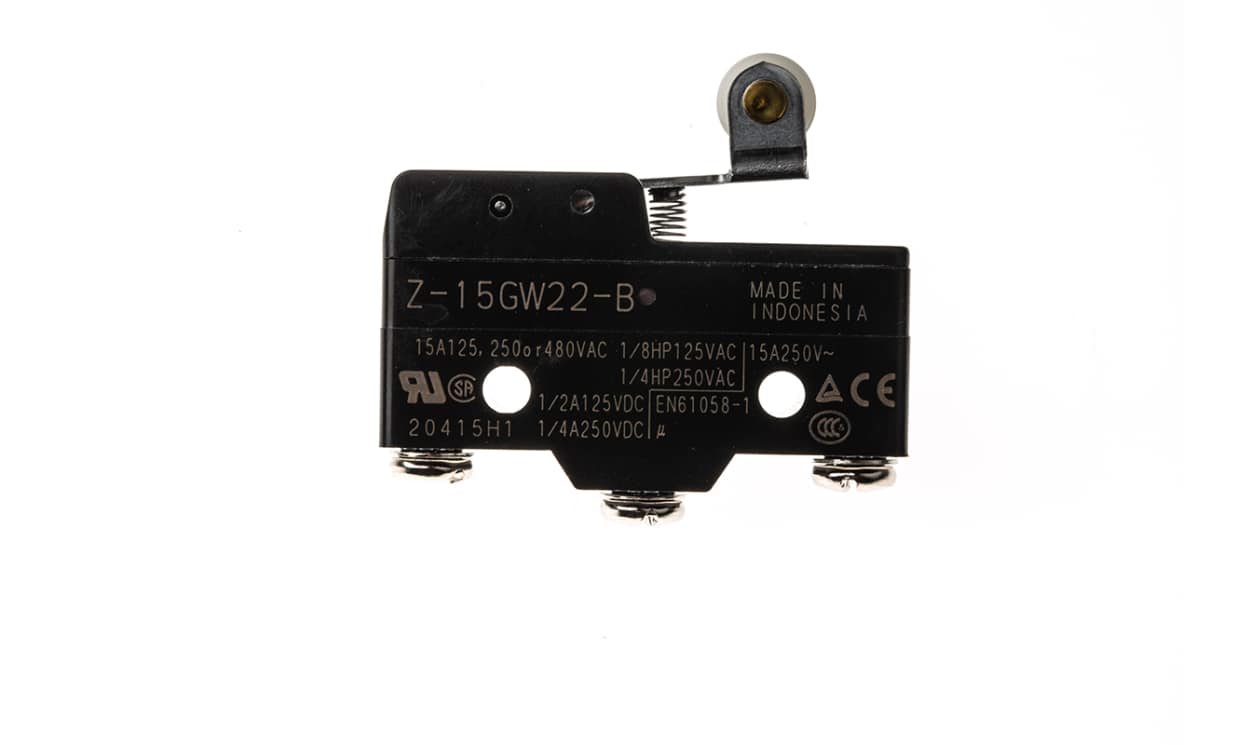 Omron Z-15GW22-B, Z Series Roller Lever Limit Switch, NO/NC, IP00, SPDT, 500V ac Max, 15A Max