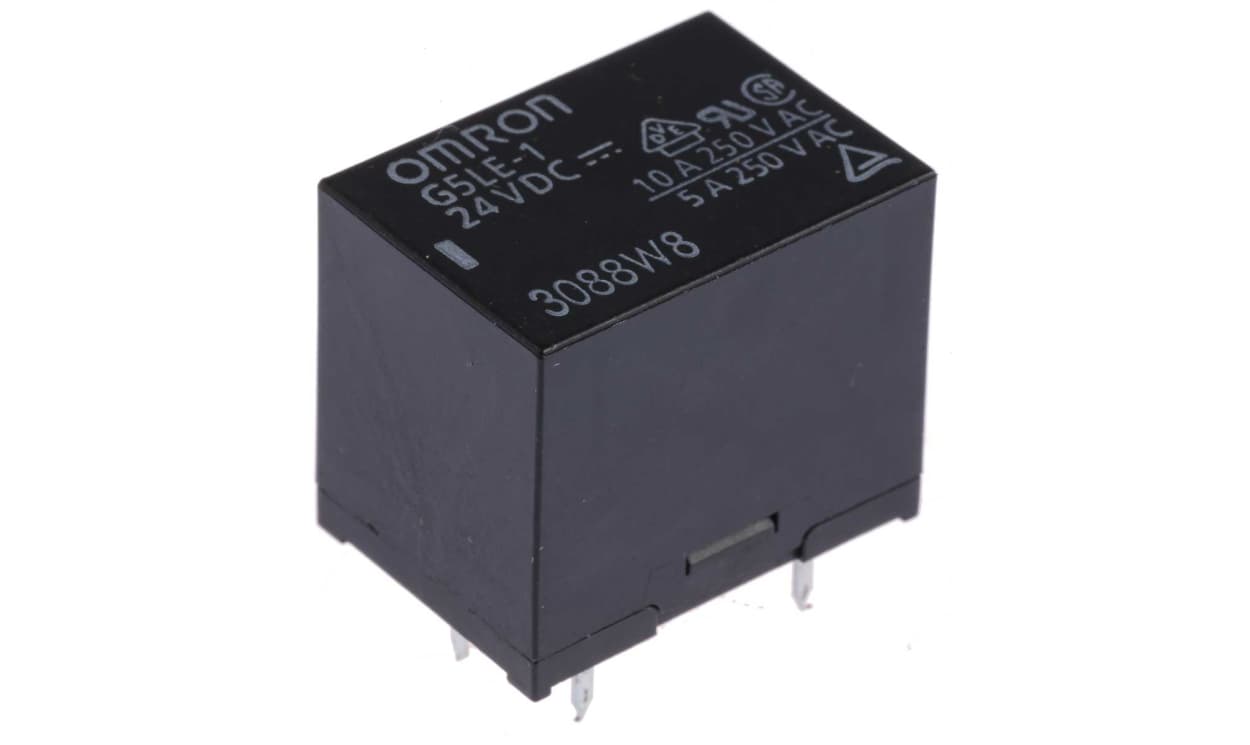 Omron G5LE-1 24DC, PCB Mount Power Relay, 24V dc Coil, 10A Switching Current, SPDT