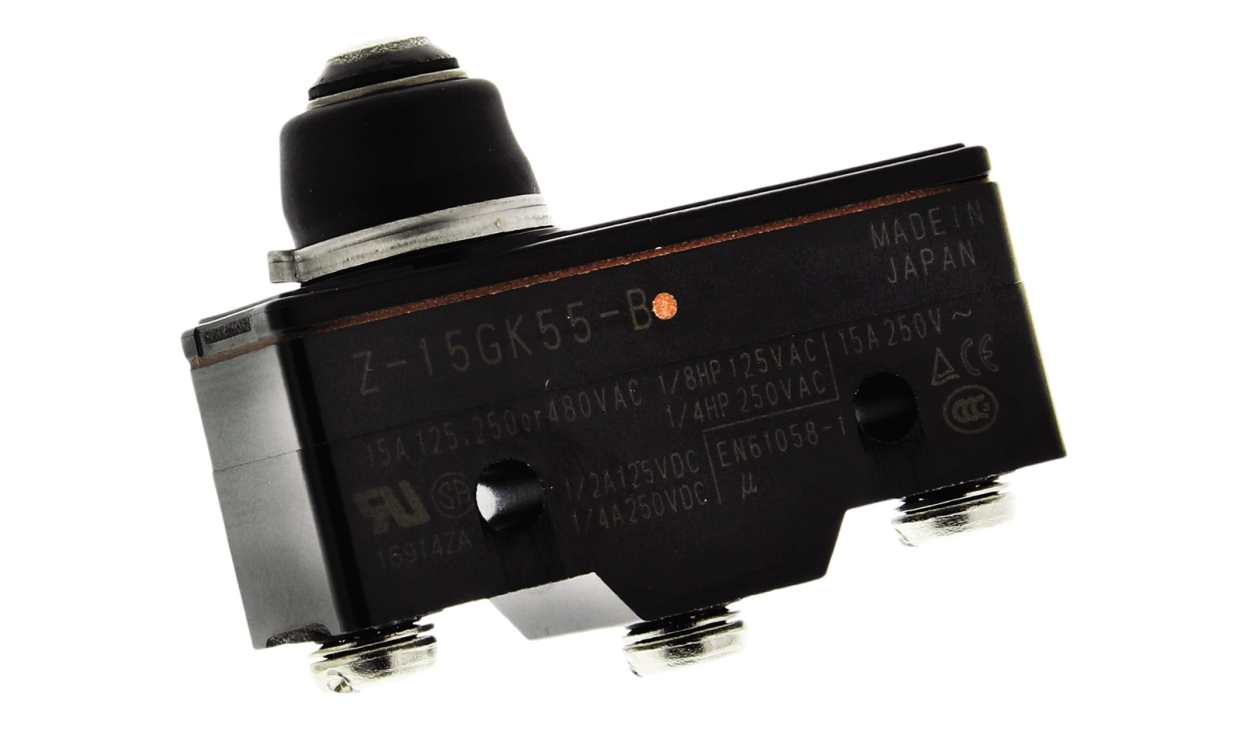Omron Z-15GK55-B, Plunger Limit Switch, NO/NC, IP00, SPDT, 500V ac Max, 15A Max