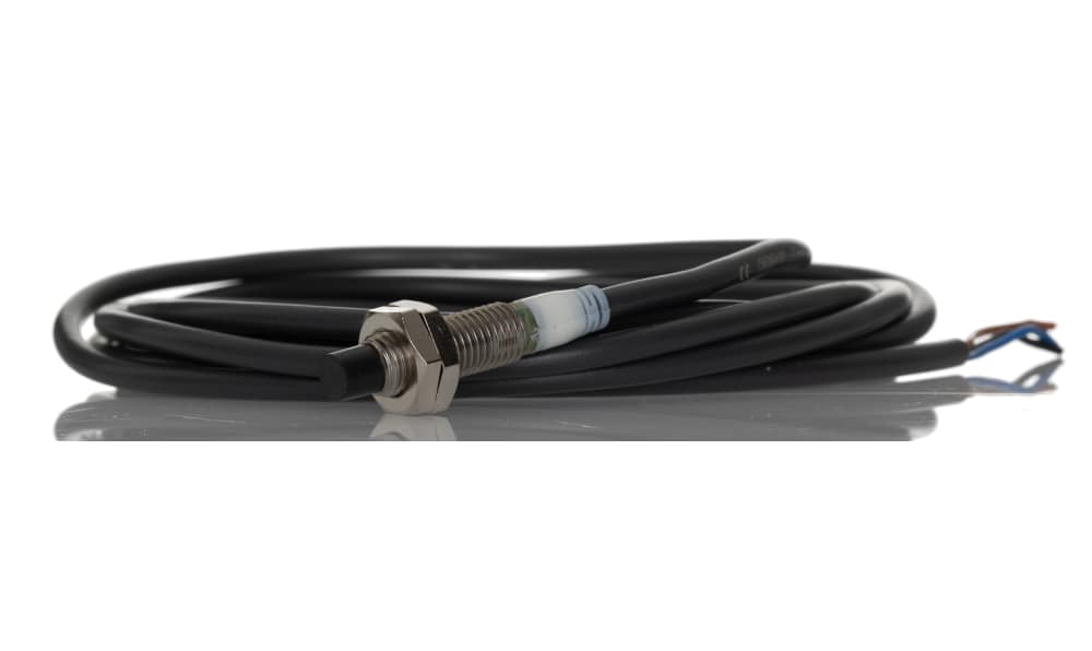 Omron E2A-S08KN04-WP-B1 2M, Inductive Threaded Barrel Proximity Sensor, M8, 4 mm Detection, PNP NO, 12 → 24 V dc