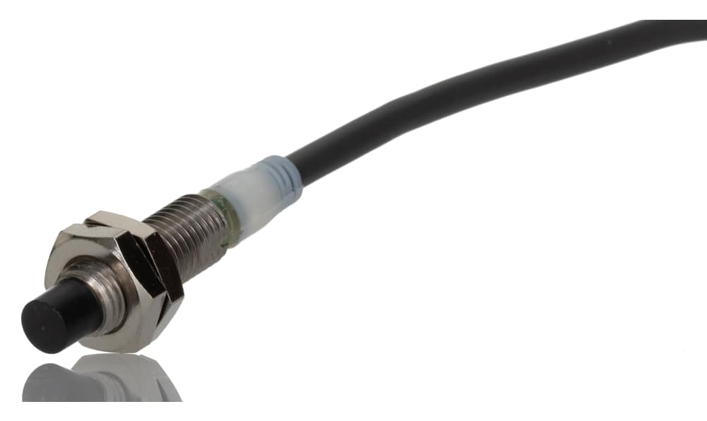 Omron E2A-S08KN04-WP-B1 2M, Inductive Threaded Barrel Proximity Sensor, M8, 4 mm Detection, PNP NO, 12 → 24 V dc