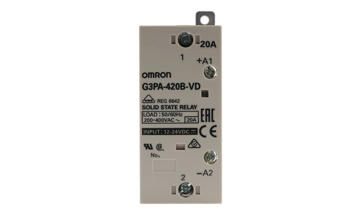 Omron G3PA-420B-VD 12-24VDC, G3PA Series Solid State Relay, 20 A Load, DIN Rail Mount, 440 V Load, 30 V Control - generaltechuae