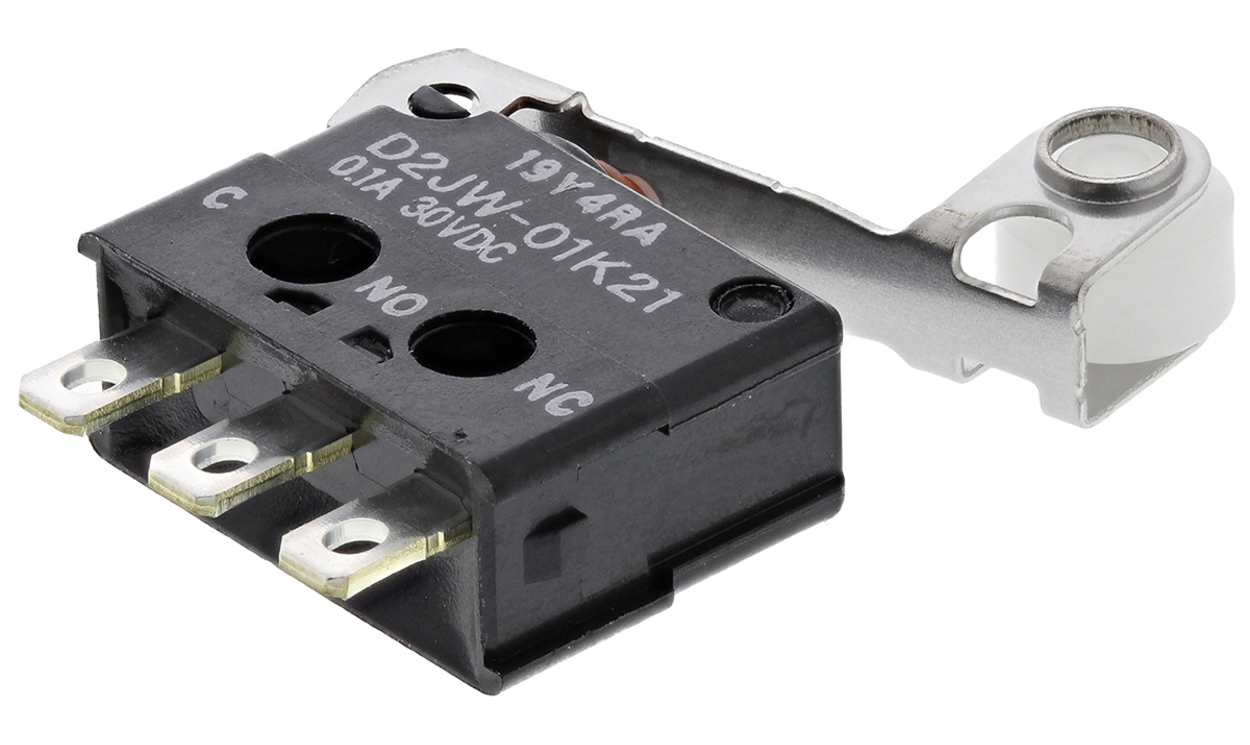 Omron D2JW-01K21, Roller Lever Micro Switch, Solder Terminal, 100 mA @ 30 V dc, SPDT, IP67