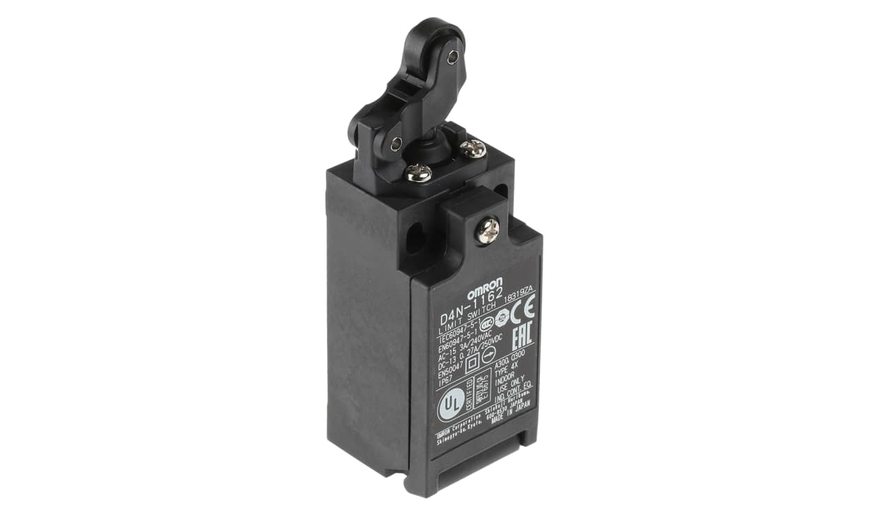 Omron D4N-1162, D4N Series Roller Plunger Interlock Switch, NO/NC, IP67, SPDT, Plastic Housing