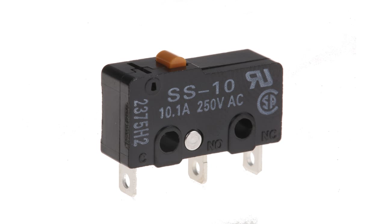 Omron SS-10, Pin Plunger Micro Switch, Solder Terminal, 10.1 A @ 250 V ac, SPDT, IP40