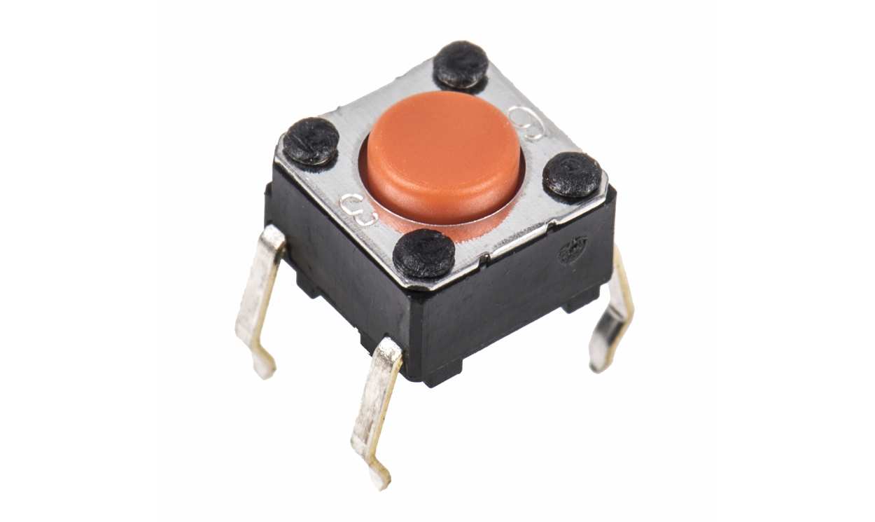 Omron B3F-1005, Orange Plunger Tactile Switch, SPST 50 mA @ 24 V dc 0.9mm Through Hole