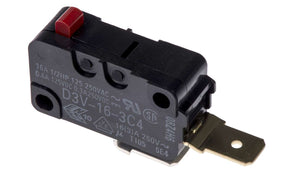 Omron D3V-16-3C4, Pin Plunger Micro Switch, Tab Terminal, 16 A @ 250 V ac, SPST, IP40