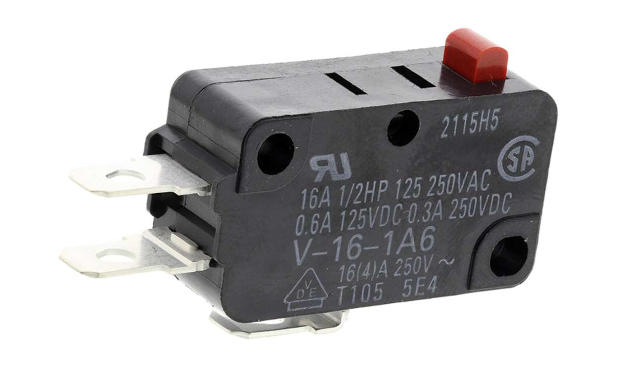 Omron V-16-1A6, Pin Plunger Micro Switch, Solder Terminal, 16 A @ 250 V ac, SPDT, IP40