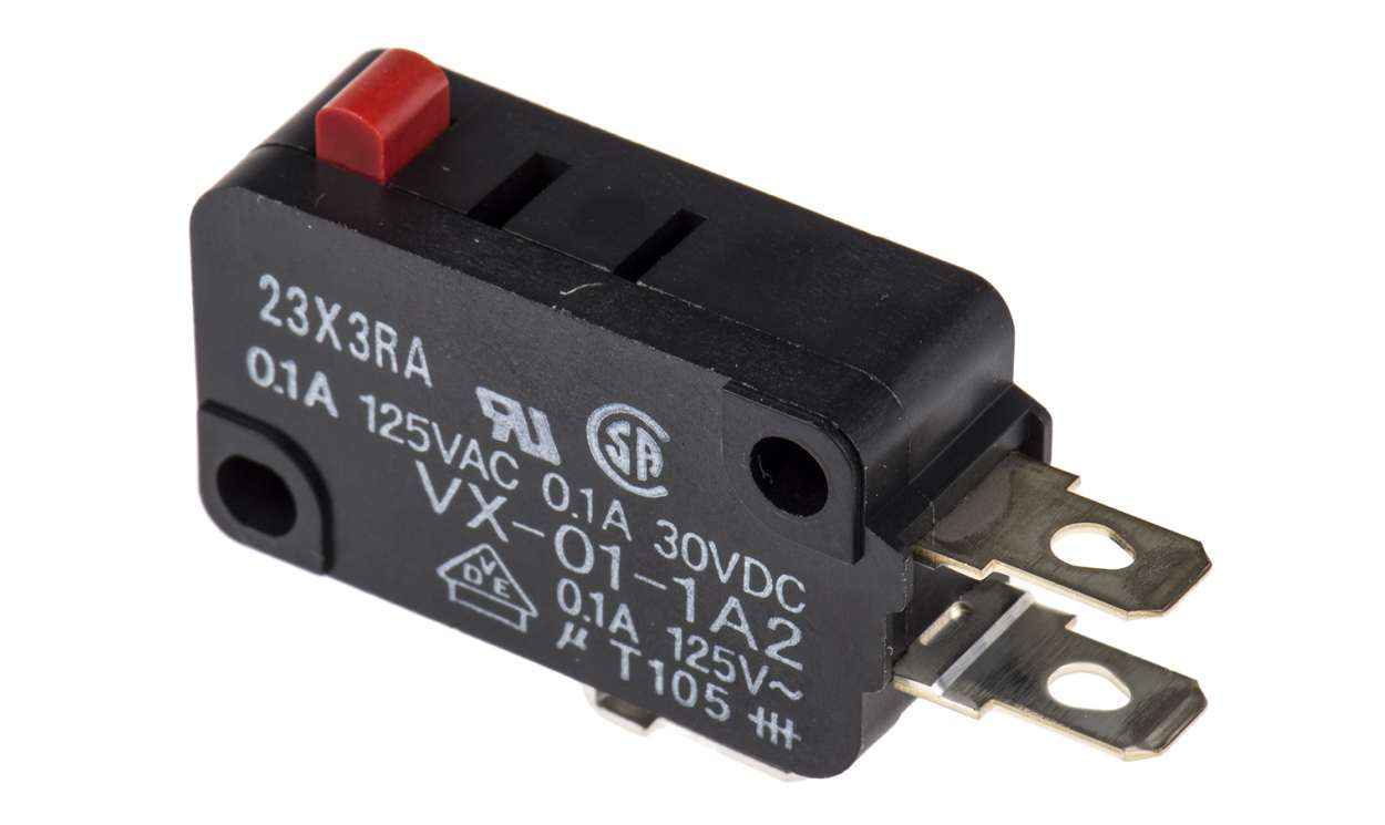 Omron VX-01-1A2, Pin Plunger Micro Switch, Solder Terminal, 100 mA @ 30 V dc, SPDT, IP40