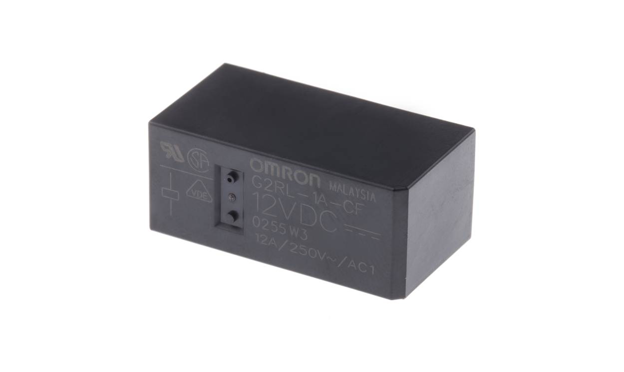 Omron G2RL-1A-CF DC12, PCB Mount Power Relay, 12V dc Coil, 12A Switching Current, SPST