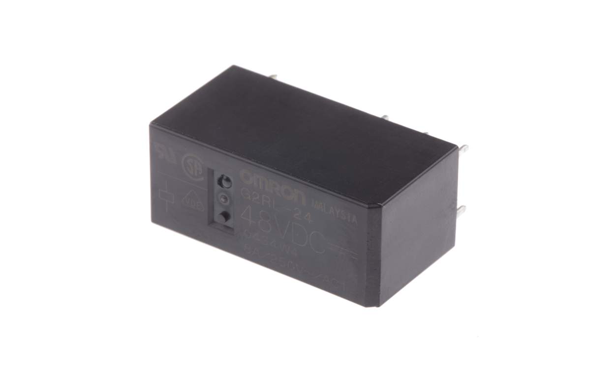 Omron G2RL-24 DC48, PCB Mount Power Relay, 48V dc Coil, 5A Switching Current, DPDT - generaltechuae