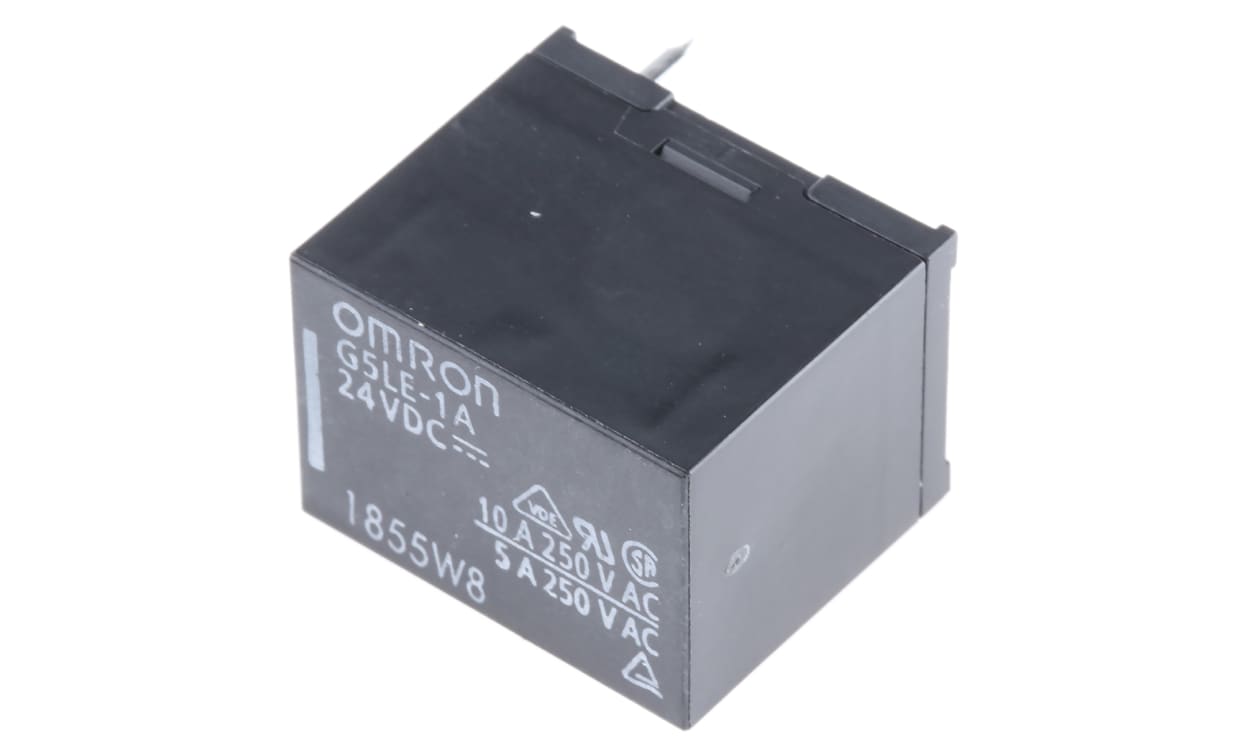 Omron G5LE-1A DC24, PCB Mount Power Relay, 24V dc Coil, 10A Switching Current, SPST - generaltechuae