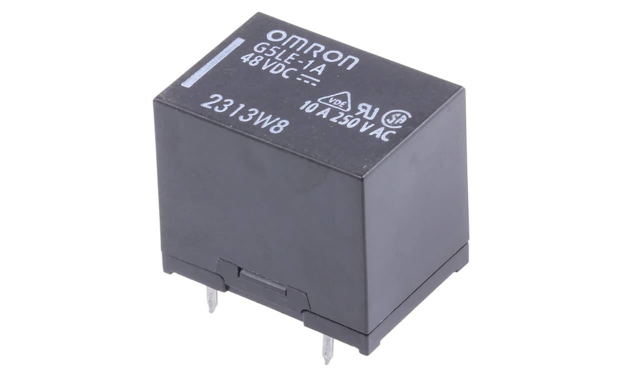 Omron G5LE-1A DC48, PCB Mount Power Relay, 48V dc Coil, 10A Switching Current, SPST