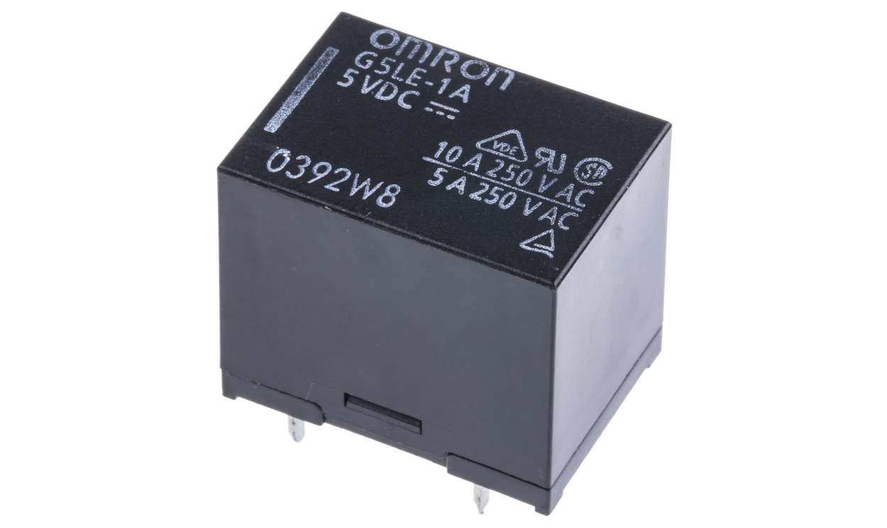 Omron G5LE-1A 5DC, PCB Mount Power Relay, 5V dc Coil, 10A Switching Current, SPST - generaltechuae