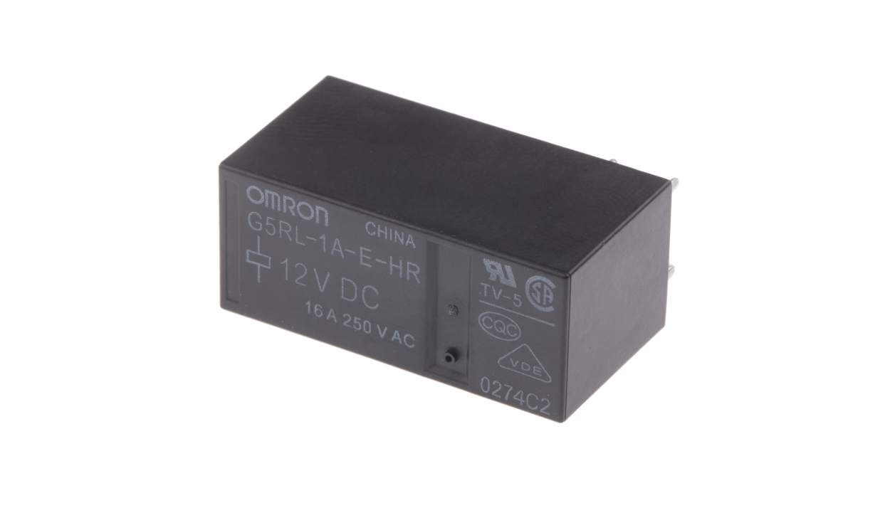 Omron G5RL-1A-E-HR DC12, PCB Mount Power Relay, 12V dc Coil, 16A Switching Current, SPST