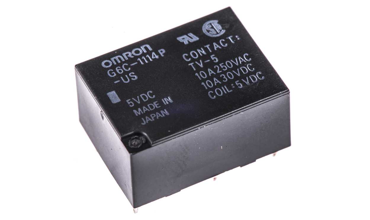 Omron G6C-1114P-US 5DC, PCB Mount Power Relay, 5V dc Coil, 10A Switching Current, SPST - generaltechuae