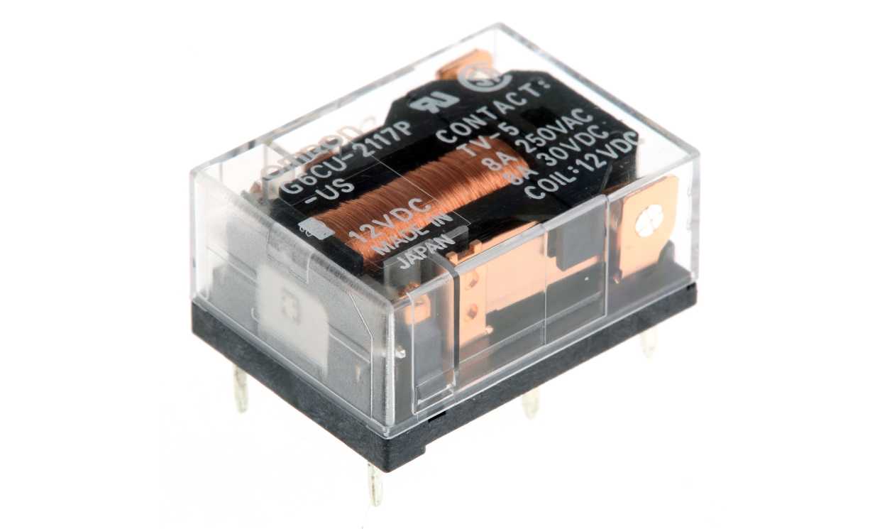 Omron G6CU-2117P-US 12DC, PCB Mount Latching Power Relay, 12V dc Coil, 8A Switching Current, SPDT