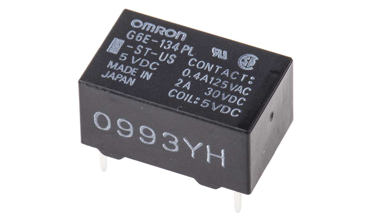 Omron G6E-134PL-ST-US DC5, PCB Mount Power Relay, 5V dc Coil, 3A Switching Current, SPDT