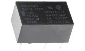 Omron G6EU-134P-US 12DC, PCB Mount Latching Signal Relay, 12V dc Coil, 3A Switching Current, SPDT