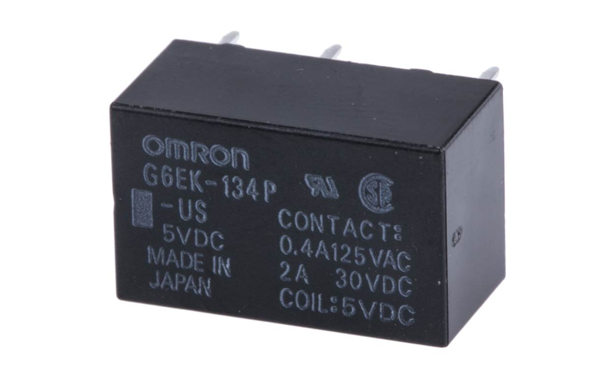 Omron G6EK-134P-US 5DC, PCB Mount Latching Signal Relay, 5V dc Coil, 3A Switching Current, SPDT