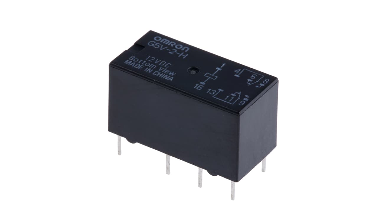 Omron G5V-2-H 12DC, PCB Mount Signal Relay, 12V dc Coil, 1A Switching Current, DPDT