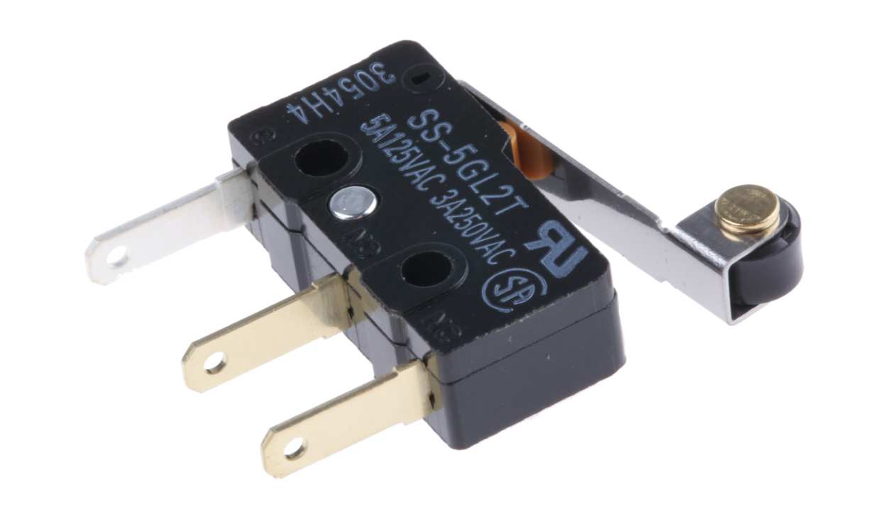 Omron SS-5GL2T, Roller Lever Micro Switch, Tab Terminal, 5 A @ 125 V ac, SPDT, IP40
