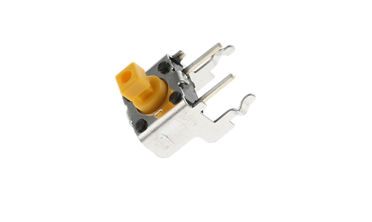Omron B3F-3152, Yellow Plunger Tactile Switch, SPST 50 mA @ 24 V dc Through Hole