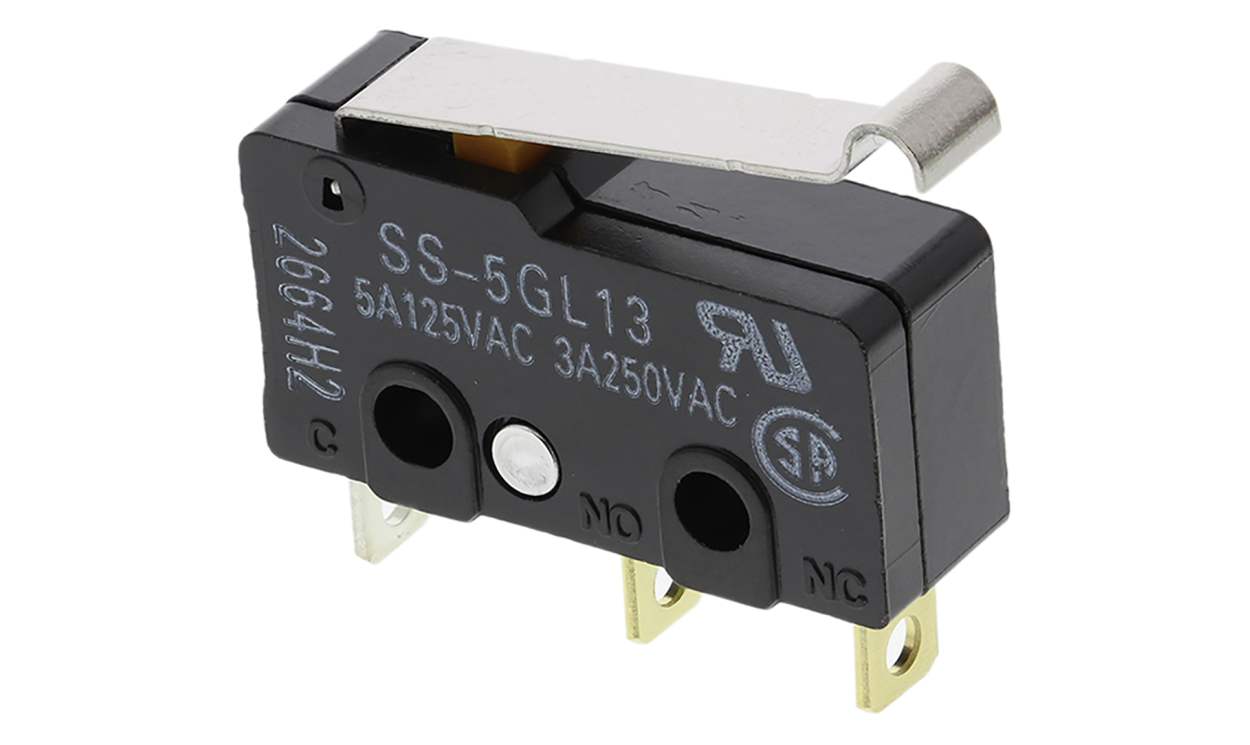 Omron SS-5GL13, Simulated Roller Lever Micro Switch, Solder Terminal, 5 A @ 125 V ac, SPDT, IP40