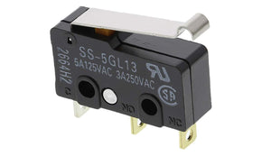 Omron SS-5GL13, Simulated Roller Lever Micro Switch, Solder Terminal, 5 A @ 125 V ac, SPDT, IP40
