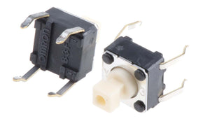 Omron B3F-1050, White Plunger Tactile Switch, SPST 50 mA @ 24 V dc 3mm Through Hole