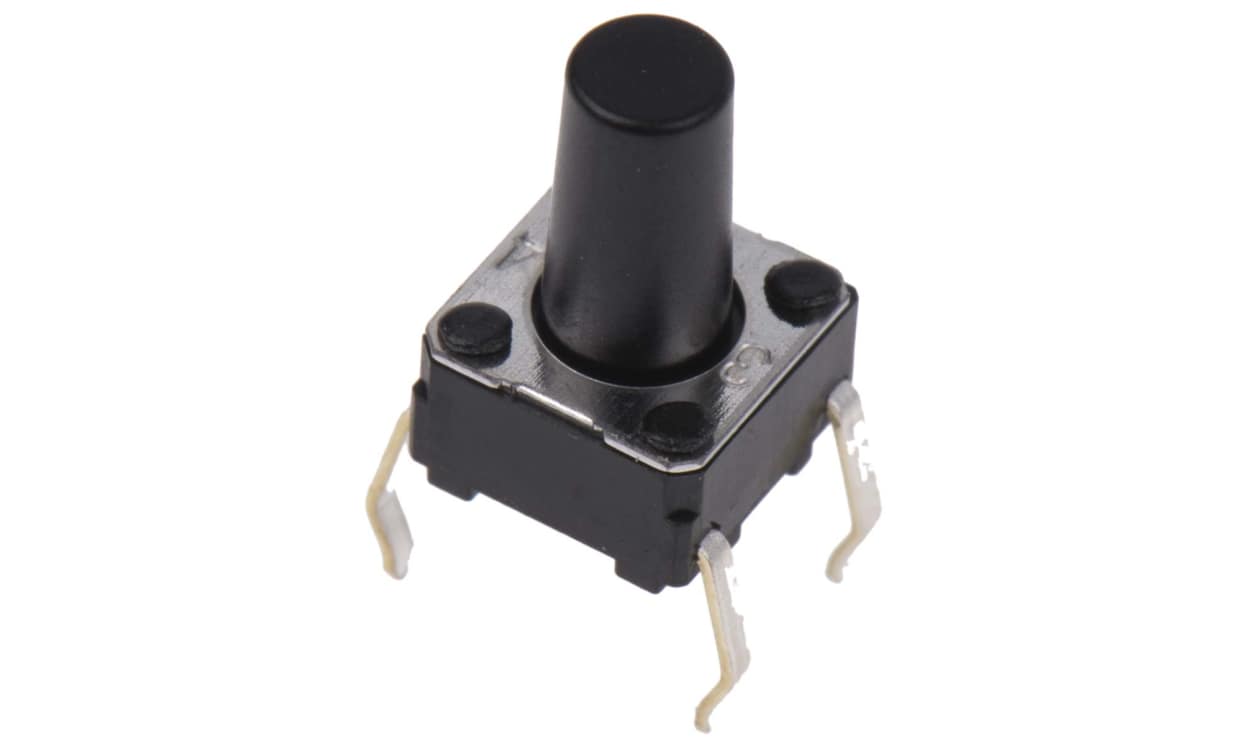 Omron B3F-1070, Plunger Tactile Switch, SPST 50 mA @ 24 V dc 6.1mm Through Hole