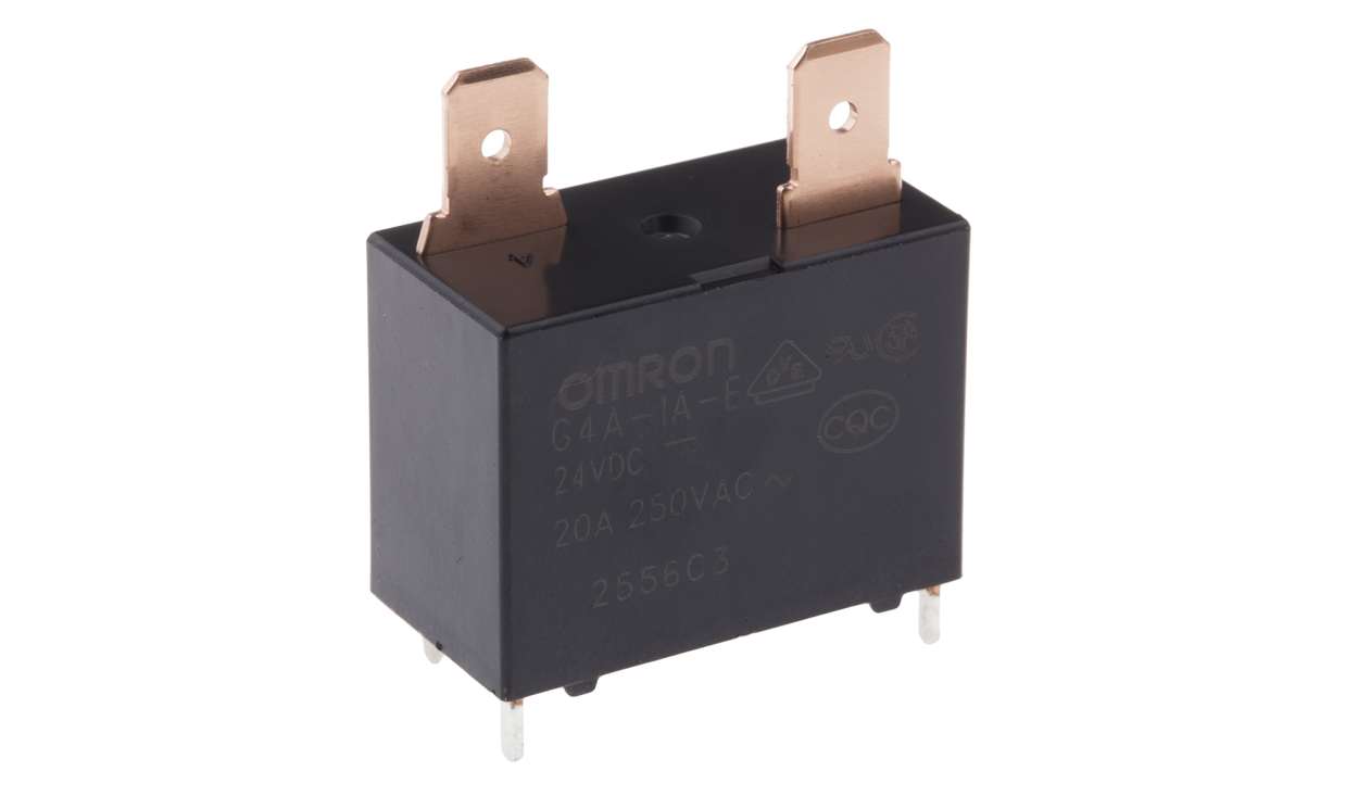 Omron G4A-1A-E DC24, PCB Mount Power Relay, 24V dc Coil, 20A Switching Current, SPST