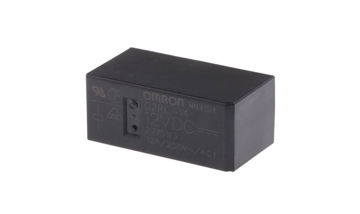 Omron G2RL-14 DC12, PCB Mount Power Relay, 12V dc Coil, 12A Switching Current, SPDT - generaltechuae