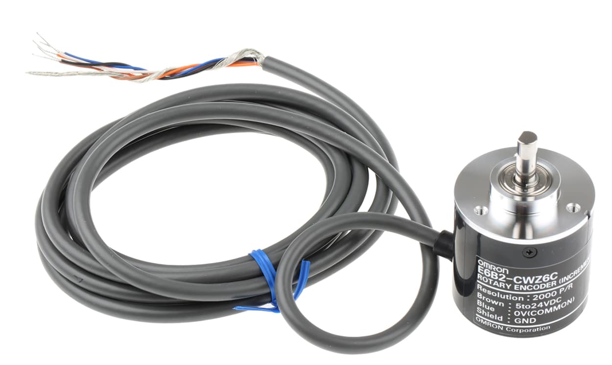 Omron E6B2-CWZ6C 2000P/R 2M, E6B2 Series Incremental Incremental Encoder, 2000 ppr, NPN Open Collector Signal, Solid Type, 6mm Shaft - generaltechuae